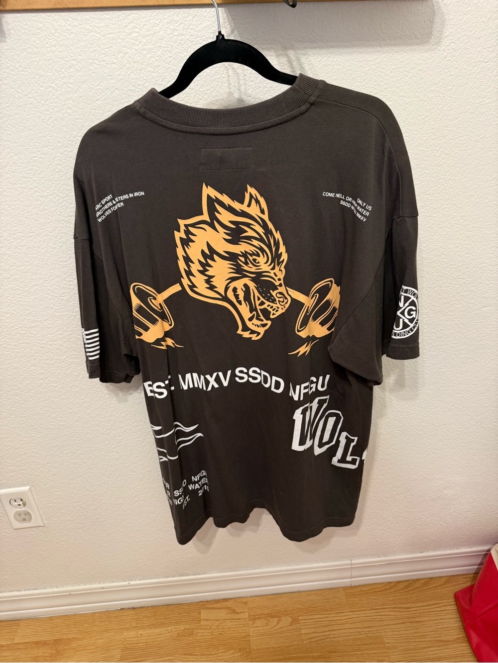 Darc Sport Black Short Sleeve Tee with Gold Wolf Graphic